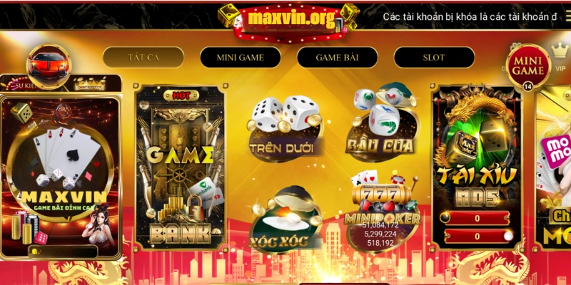 Các khuyến mãi tại cổng game Maxvin